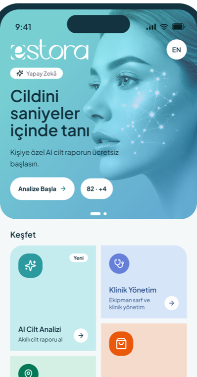 Estora mobil uygulaması ekran görüntüsü